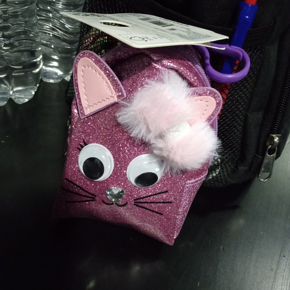 Purple Glittery Cat Zip Up Clip On. NWT. $10 OBO